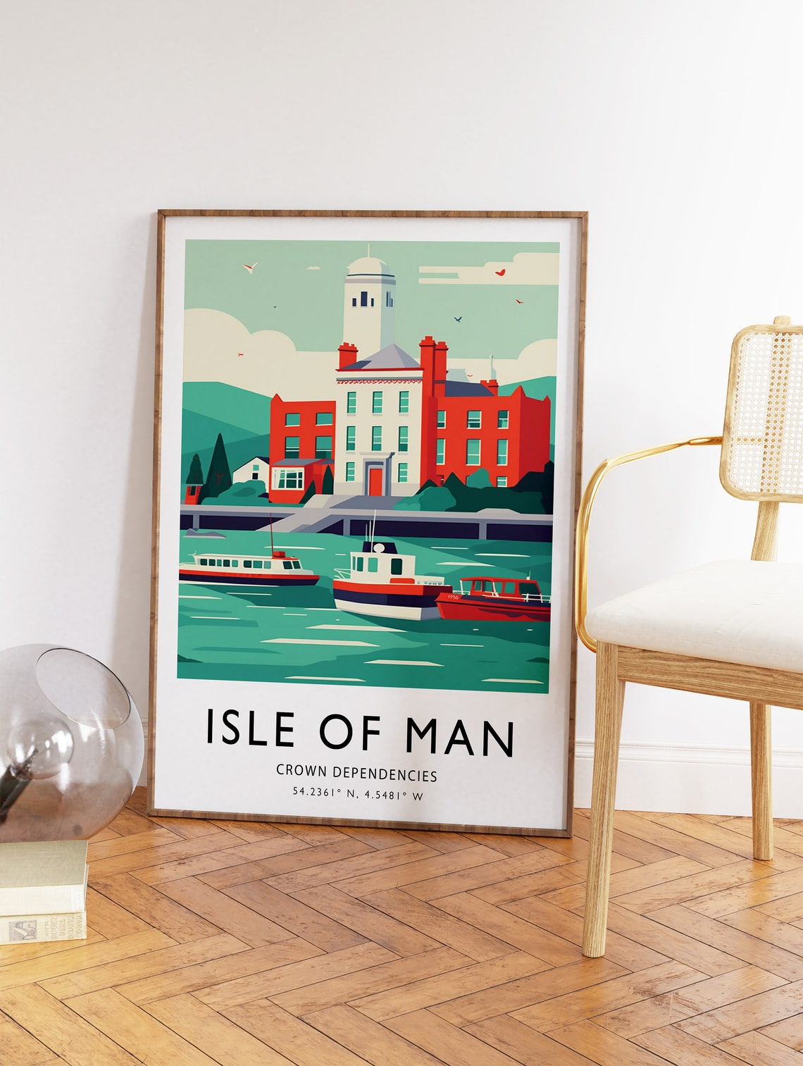 Isle Of Man Travel Print Isle Of Man Uk Travel Poster Beach Seaside Travel Wall Art Modern Travel Art Travel Gift - Image 2
