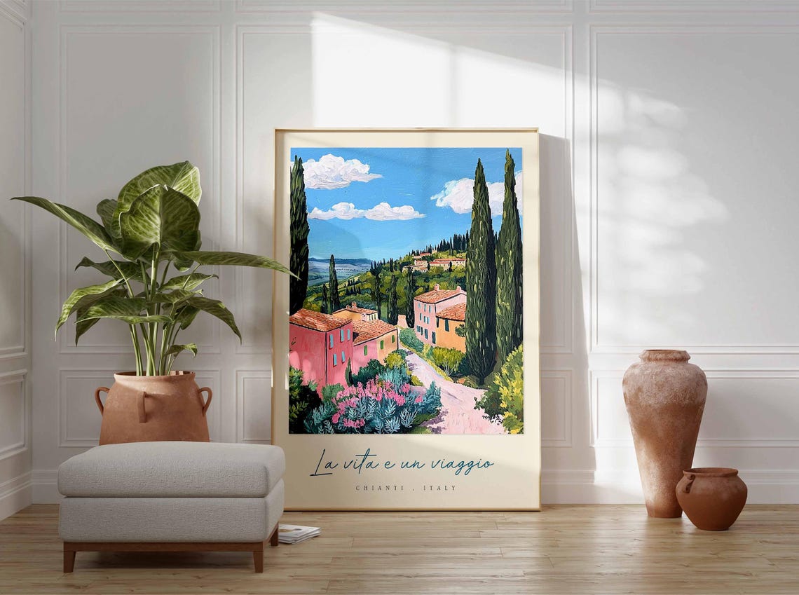 Chianti Poster Chianti Travel Print Chianti Travel Art Chianti Wall Art Italy Art Italy Travel Decor Italian Travel Gift - Image 3