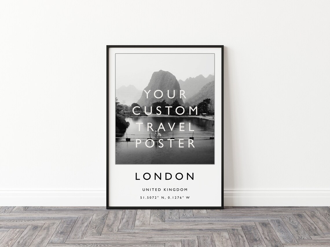 Personalized Travel Photo With Custom City Name Coordinates Poster - Image 3