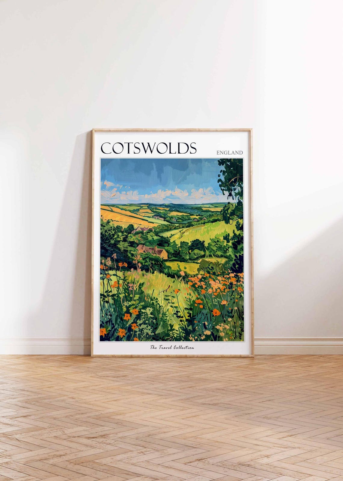 Cotswolds England Stone Farmhouse Valley Orange Blossoms Poster - Image 2