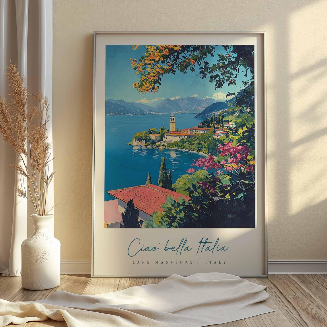 Lake Maggiore Poster Italian Travel Print Lake Maggiore Travel Art Lake Maggiore Wall Art Italy Art Italy Travel Decor Travel Gift - Image 2