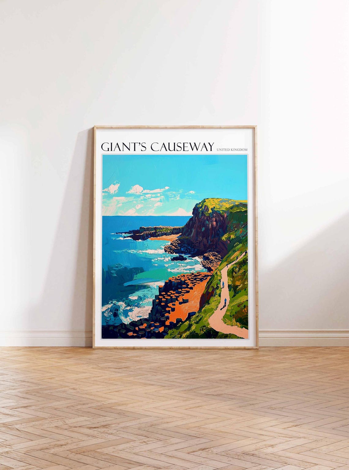 Giants Causeway United Kingdom Cliff Path Ocean View Scenic Art Poster - Image 3