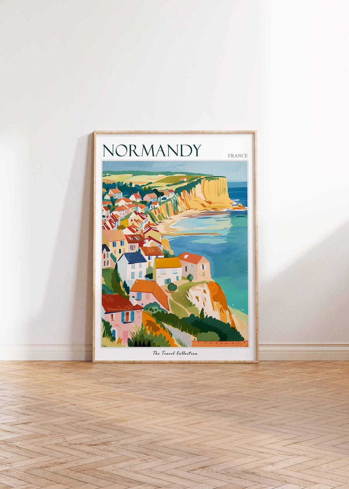 Normandy Poster France Travel Print French Decor Europe Travel Poster European Wall Art Normandy Gift Normandy Travel Poster - Image 2