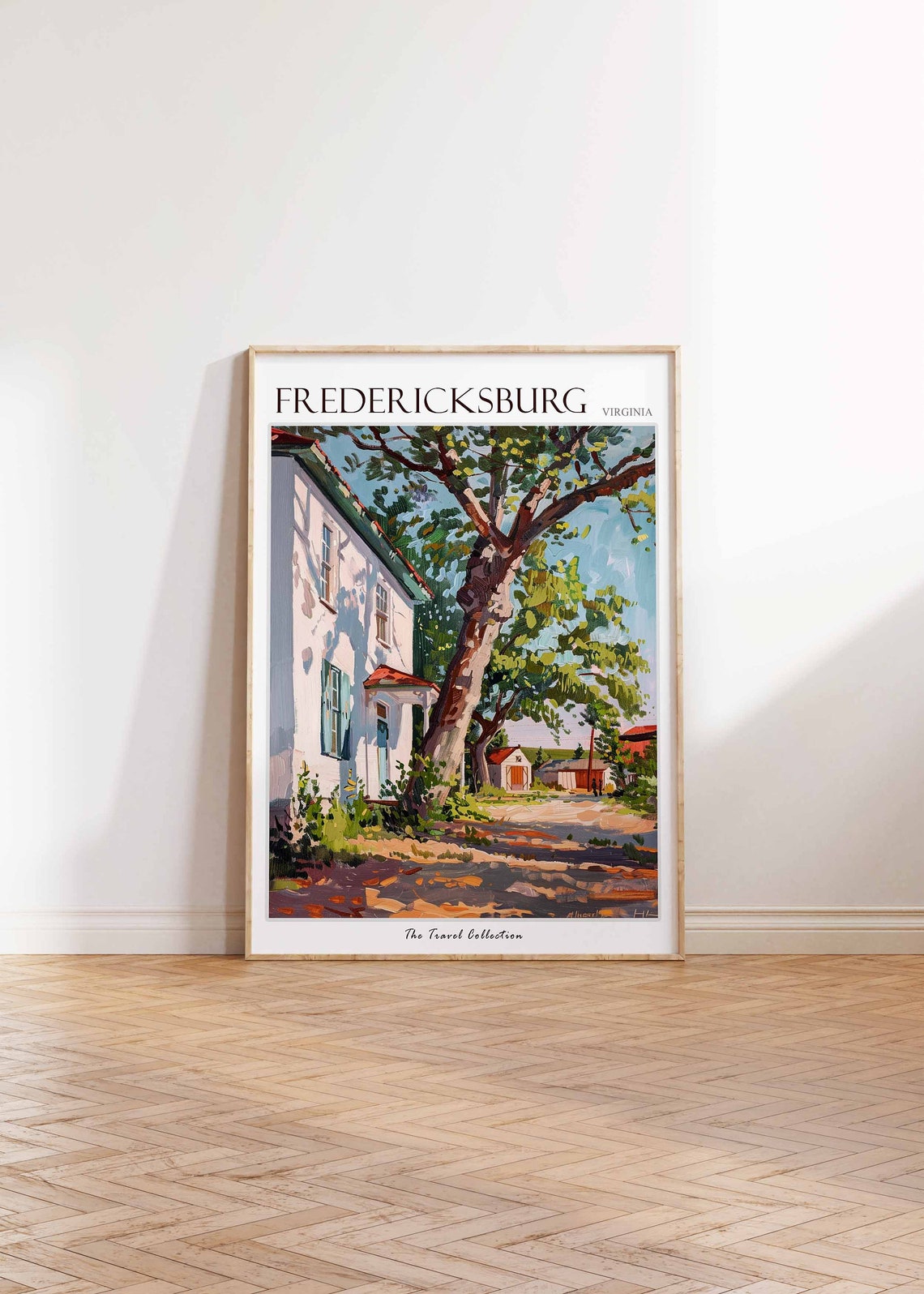 Fredericksburg Virginia Historic Colonial House Travel Art Poster - Image 2