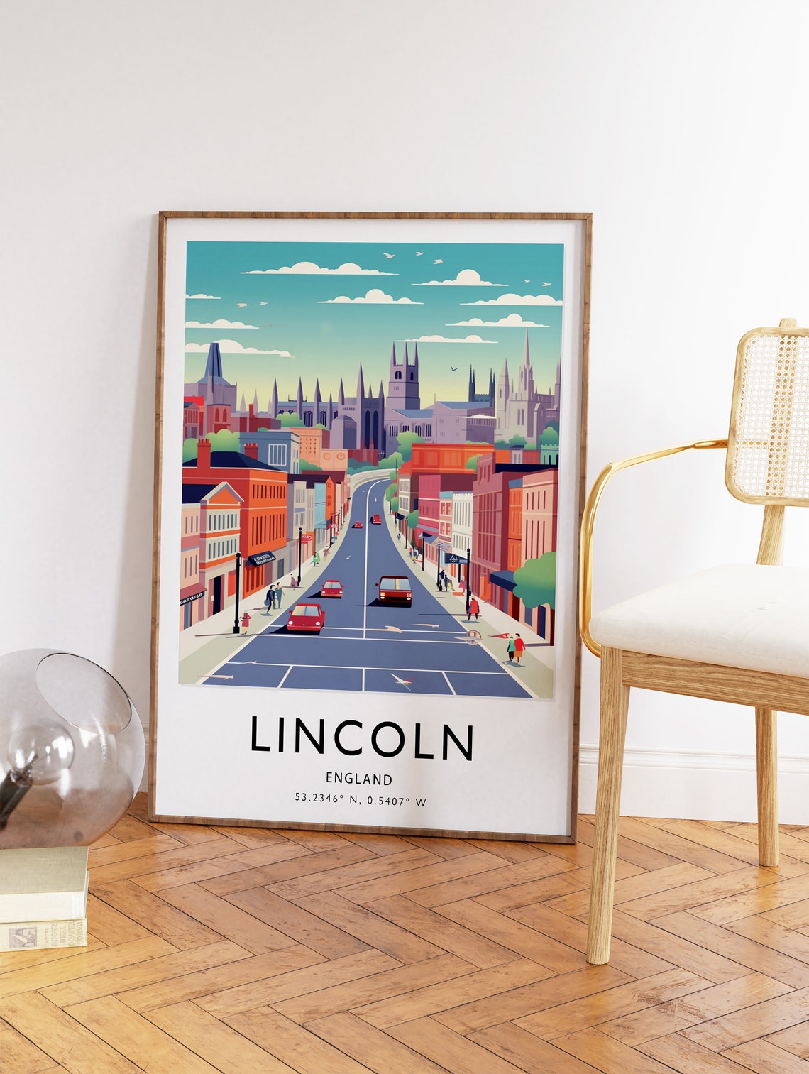 Lincoln Travel Print Lincoln Travel Poster English City Travel Print Travel Art Travel Poster Colourful Travel Poster Travel Gift - Image 2