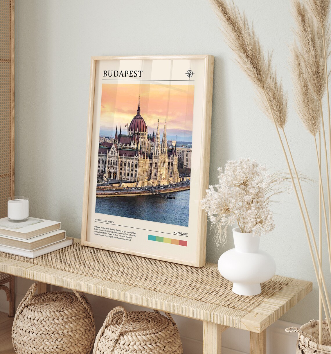 Budapest Hungary Parliament Building Riverside Travel Wall Poster - Image 2