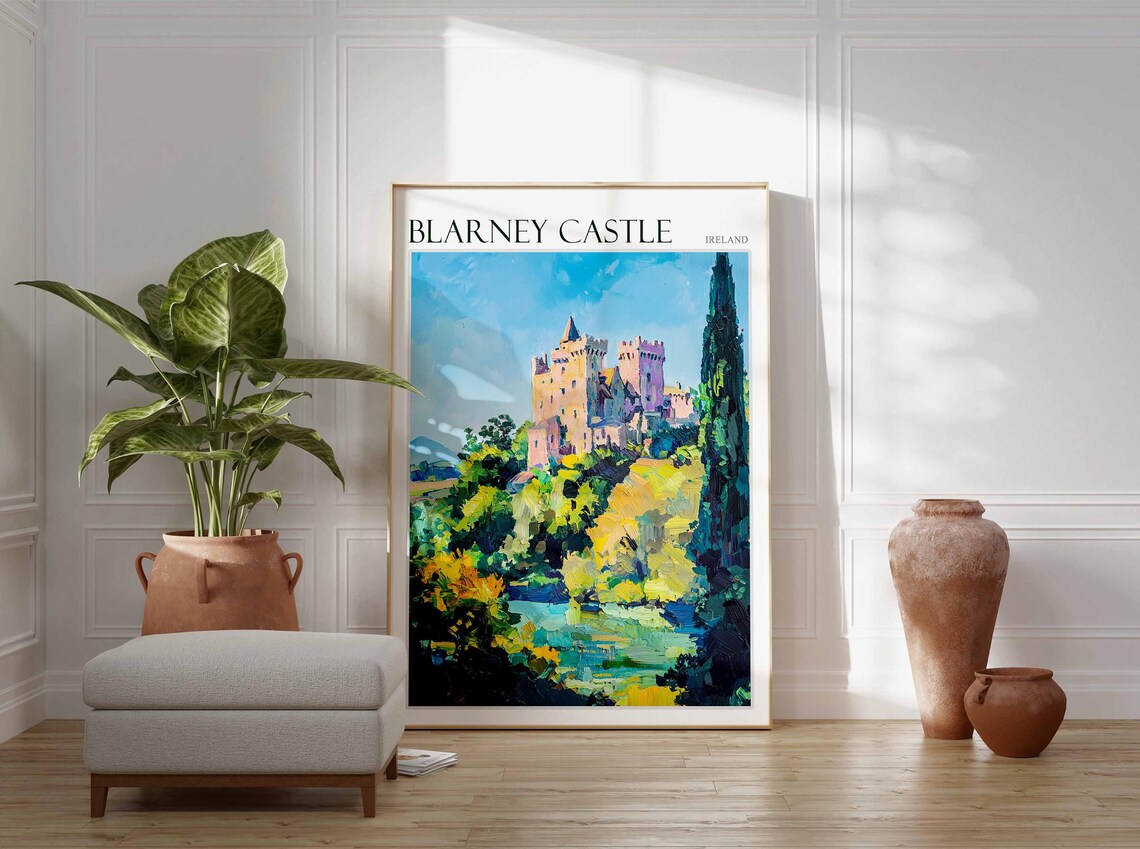 Blarney Castle Ireland Towers Above Green Woodland Scenic Poster - Image 2