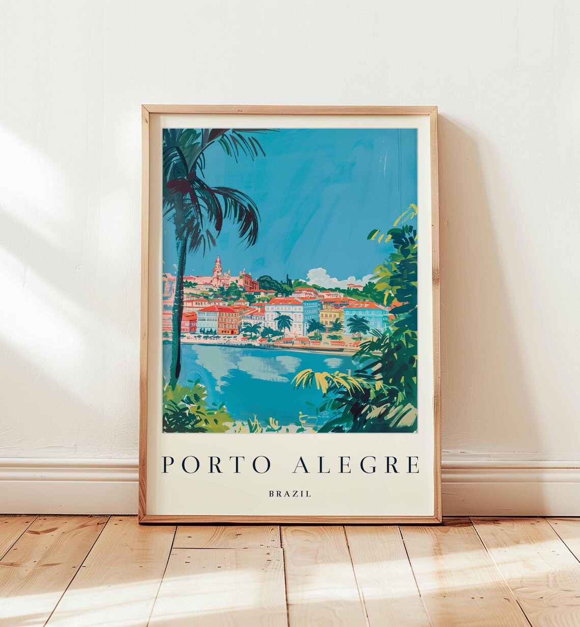 Porto Alegre Brazil Print Vibrant Cityscape Travel Poster