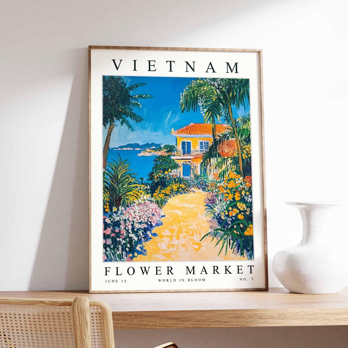 Vietnam Flower Market Yellow Villa Seaside Garden Bloom Poster
