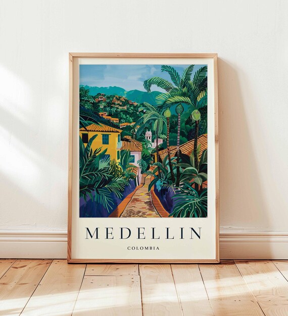 Medellin Poster Colombia Travel Print South America Wall Art City Of Eternal Spring Decor Gift