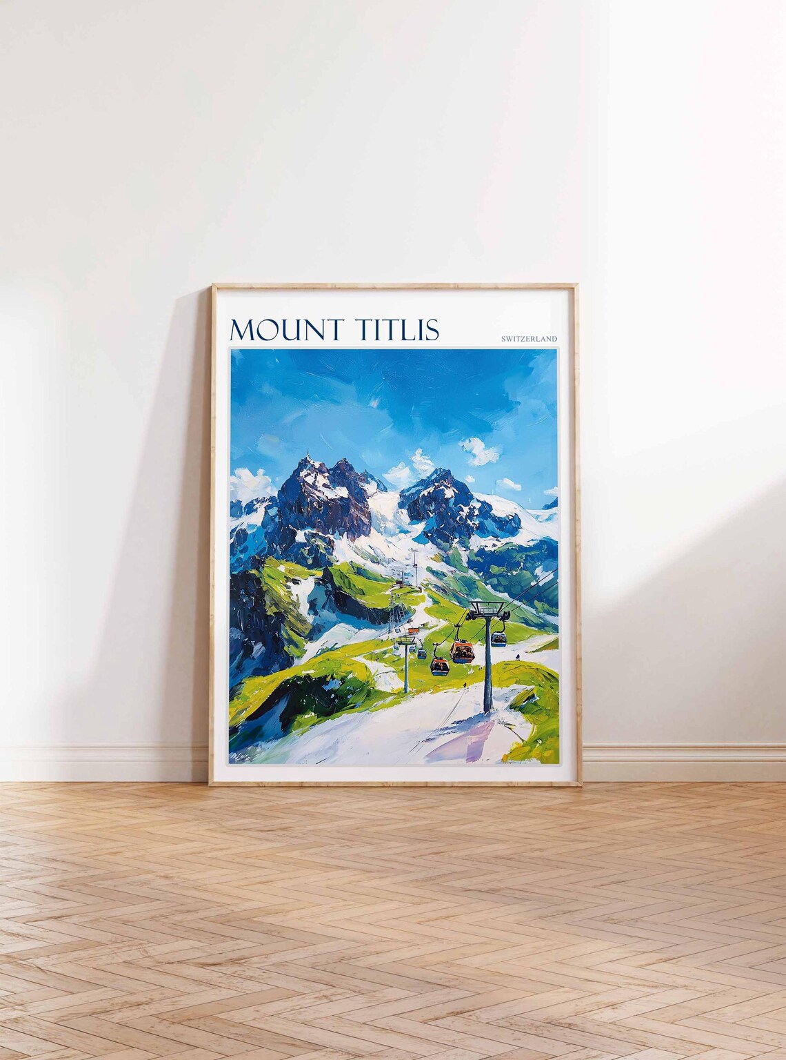 Mount Titlis Poster Mount Titlis Travel Print Swiss Decor Europe Travel Poster European Wall Art Switzerland Wall Art Mountain Poster - Image 2