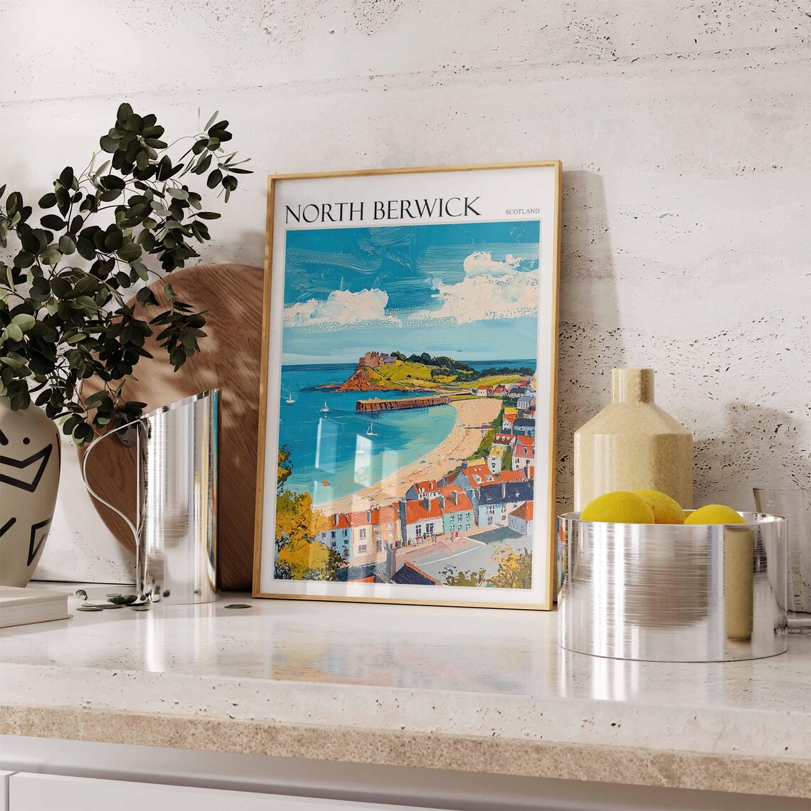 North Berwick Coastal Travel Poster, Scottish Decor - Image 3