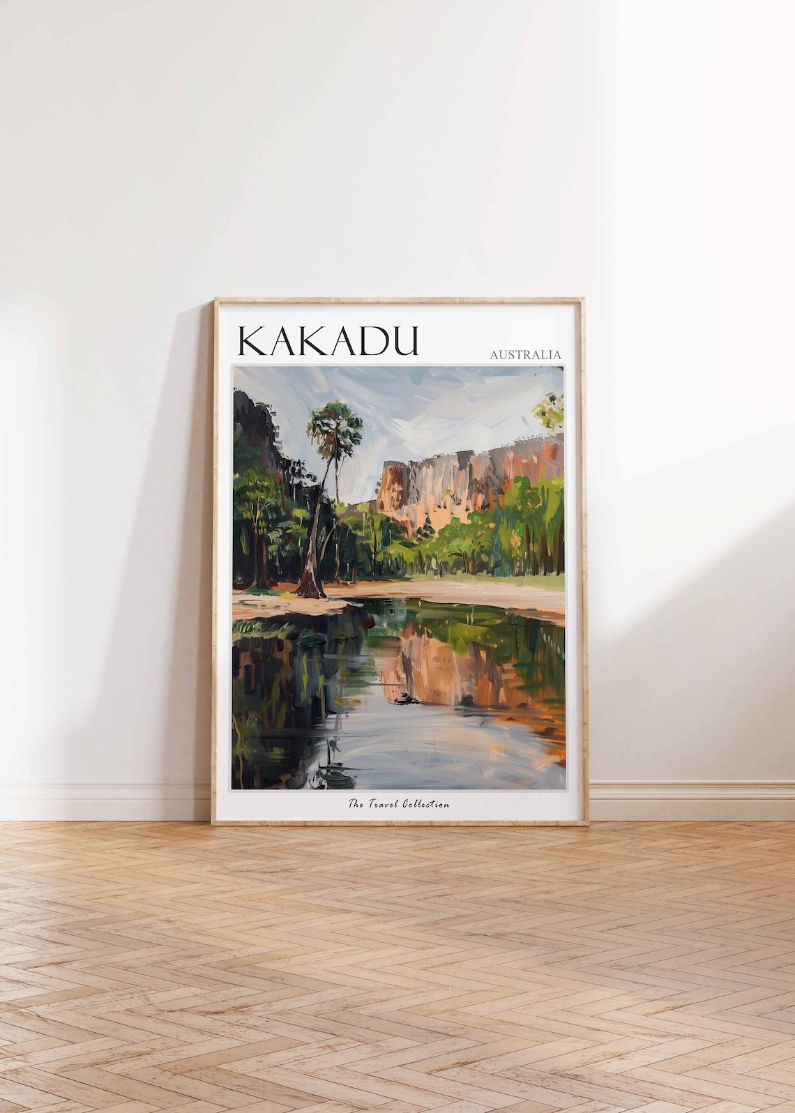 Kakadu Still River Cliff Reflection Bush Trees Australia Travel Poster - Image 3