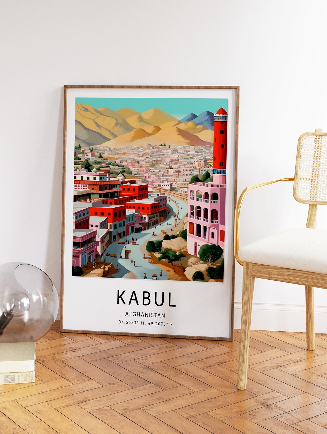 Kabul Travel Print Islamic Travel Poster Afghanistan Travel Wall Art Colourful Travel Art Vintage Travel Travel Gift A1a2a3a4 - Image 2