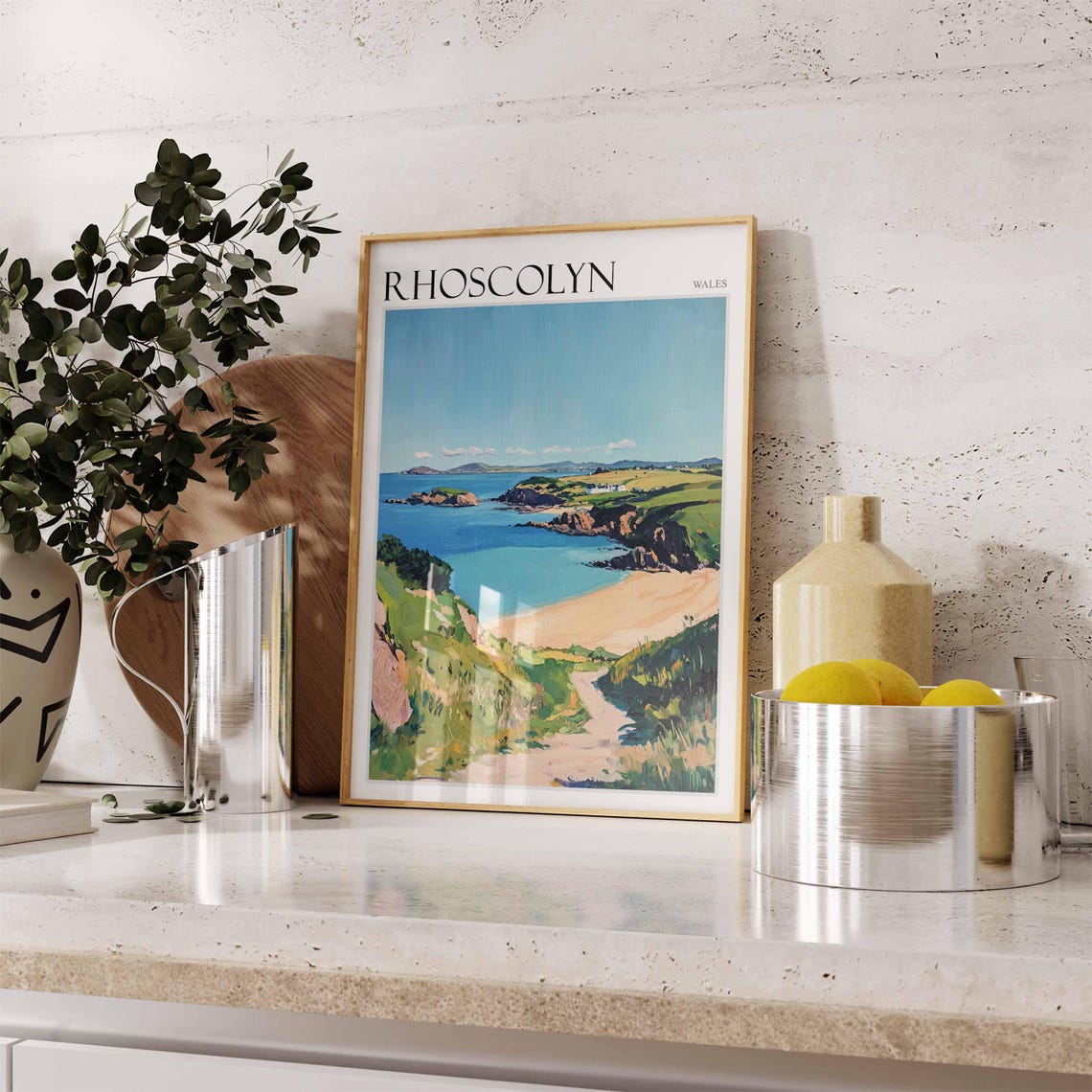Rhoscolyn Wales Coastal Path Down To Bay Headlands Art Poster - Image 3