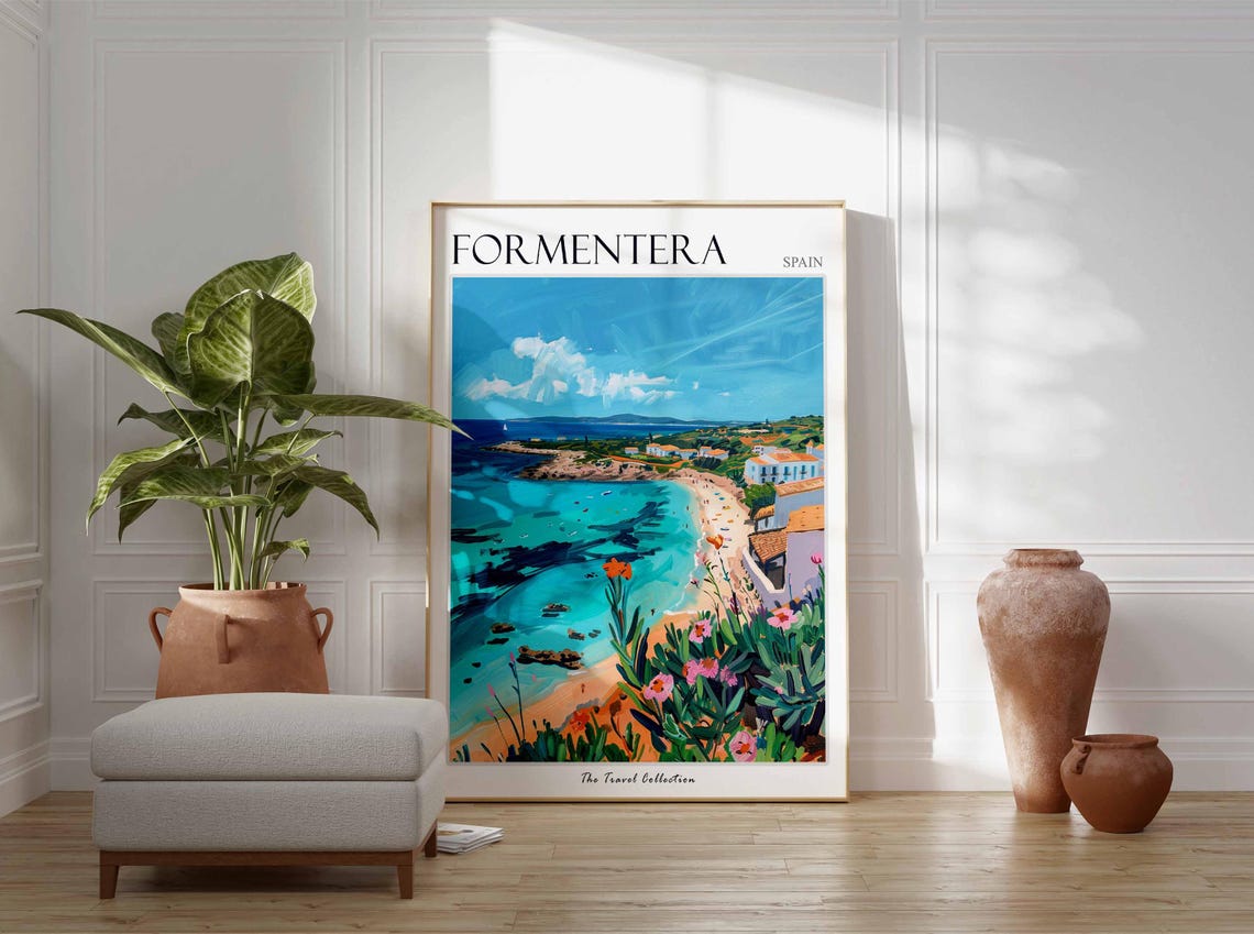 Formentera Poster Spain Travel Print Spanish Decor Europe Travel Poster European Wall Art Sea Print Formentera Travel Poster - Image 3