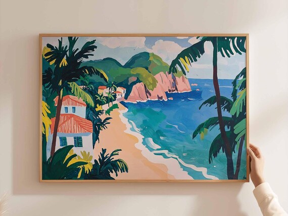 Brazil Poster South America Travel Print Brazilian Wall Art Latin Decor Landscape Tropical