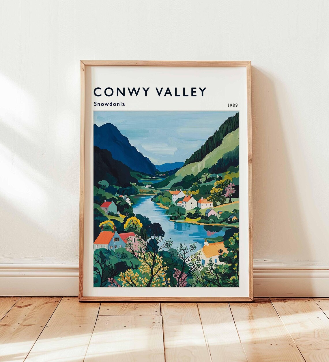 Conwy Valley Travel Poster, Snowdonia Landscape