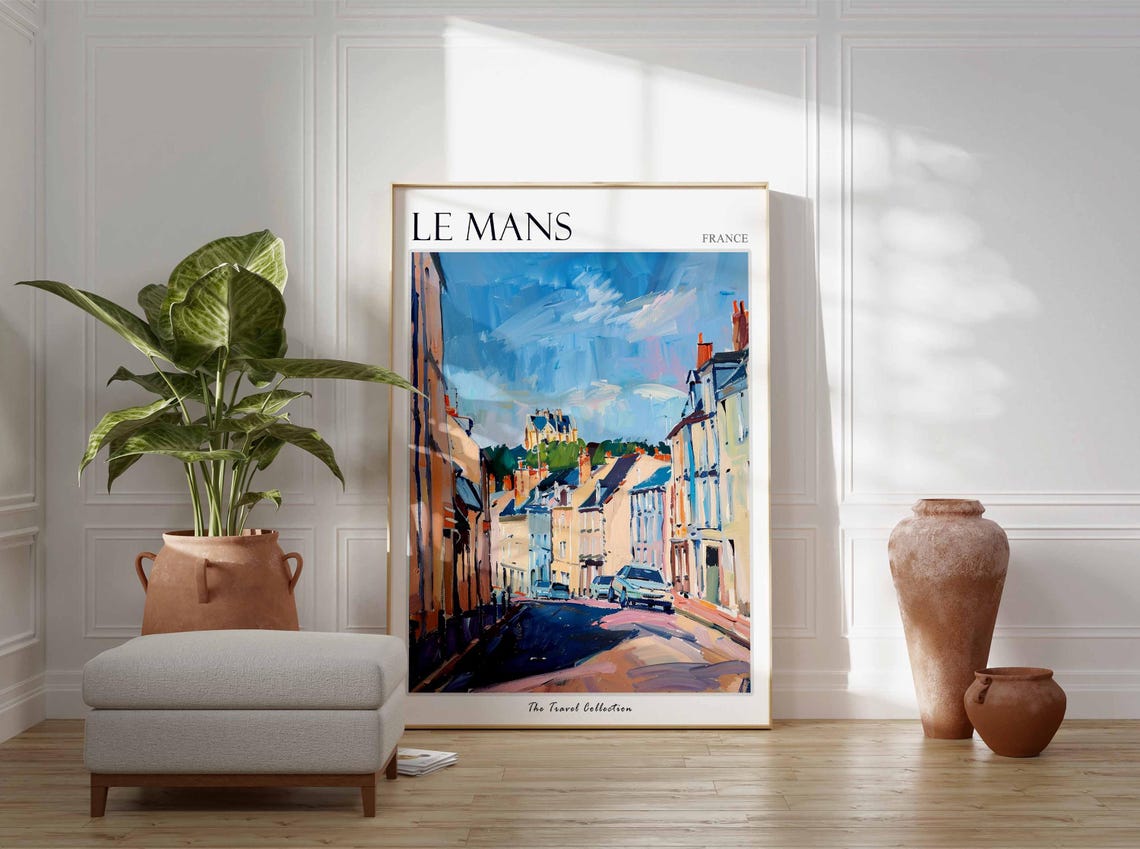 Le Mans Poster France Travel Print French Decor Europe Travel Poster European Wall Art City Print Le Mans Gift Le Mans Travel Poster - Image 3