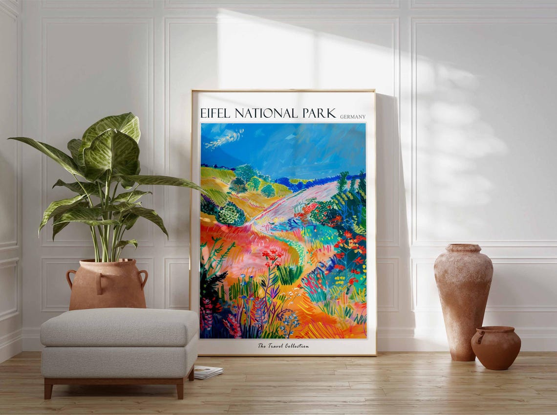 Eifel National Park Germany Sunset Meadow Path Blooms Poster - Image 2