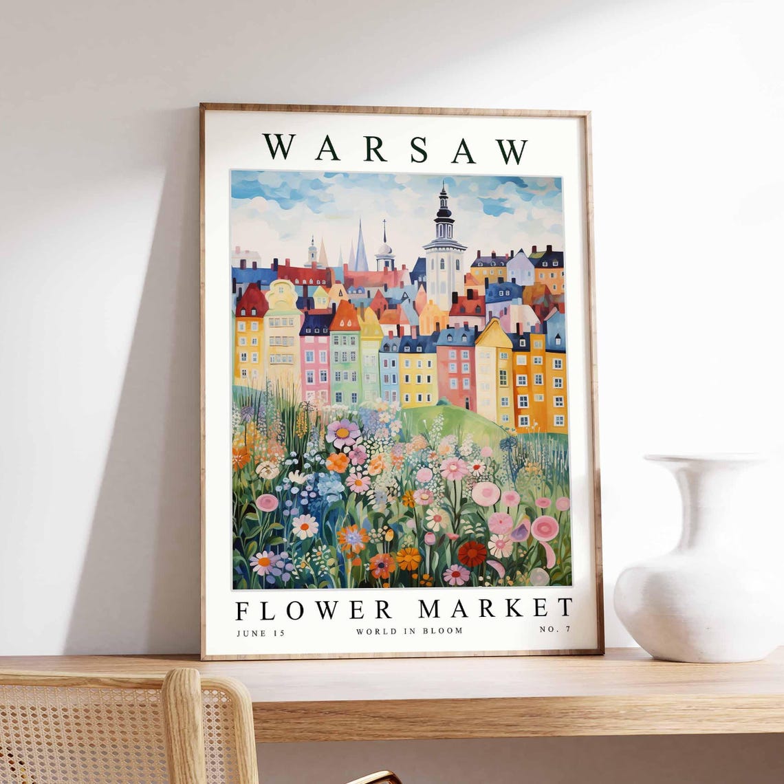 Warsaw Flower Market Poster Warsawprint Polish Floral Wall Art Warsawfloral Decor Botanical Poland Print Europe Travel