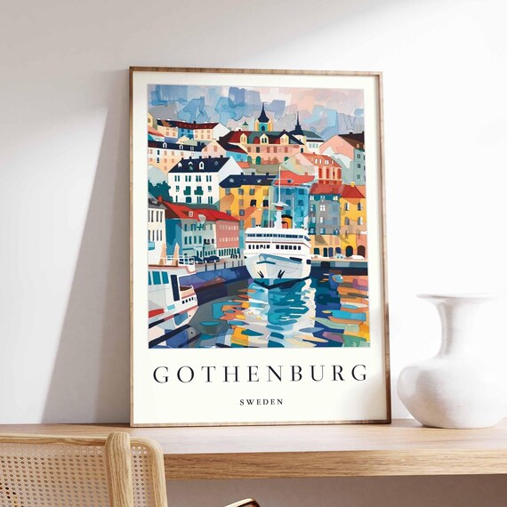 Gothenburg Sweden Print Scandinavian Cityscape Travel Art