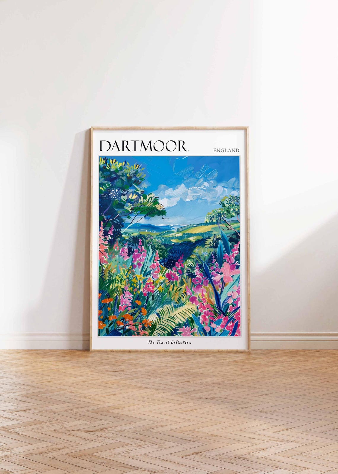 Dartmoor England Bright Wildflower Meadow Blue Sky Garden Poster - Image 2
