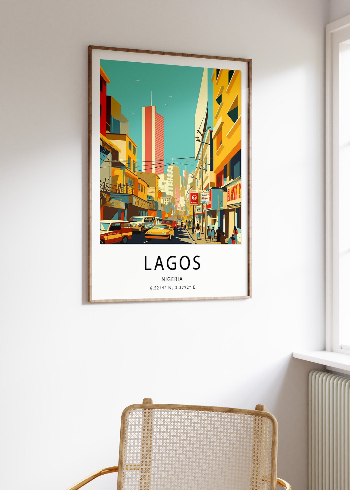 Lagos Vintage Travel Poster, West African Art Print - Image 3
