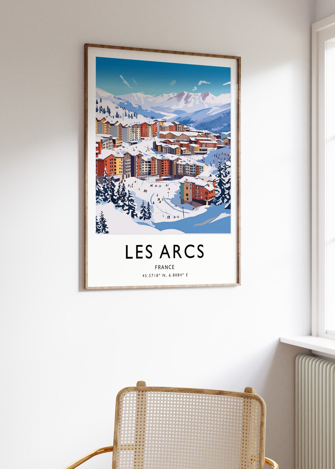 Les Arcs France Skiing Travel Poster, Ski Print - Image 3