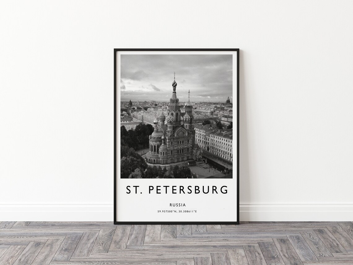 St Petersburg Russia Church of Spilled Blood Aerial Photo Poster - Image 2