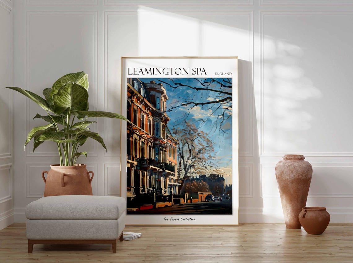 Leamington Spa England Victorian Terraces on a Winter Day Poster - Image 2