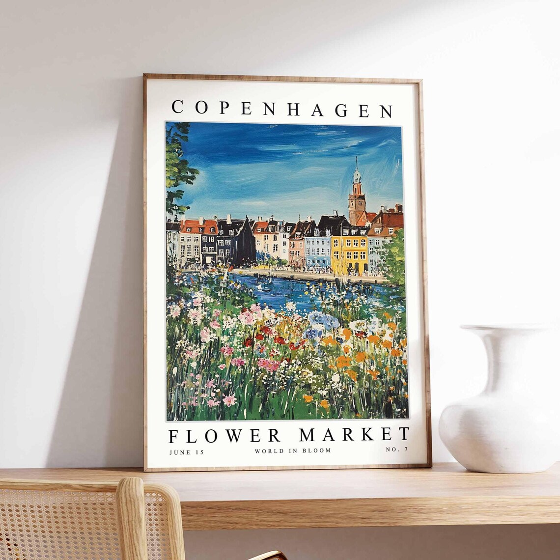 Copenhagen Flower Market No 7 Skyline Meadow Bloom View Art Poster