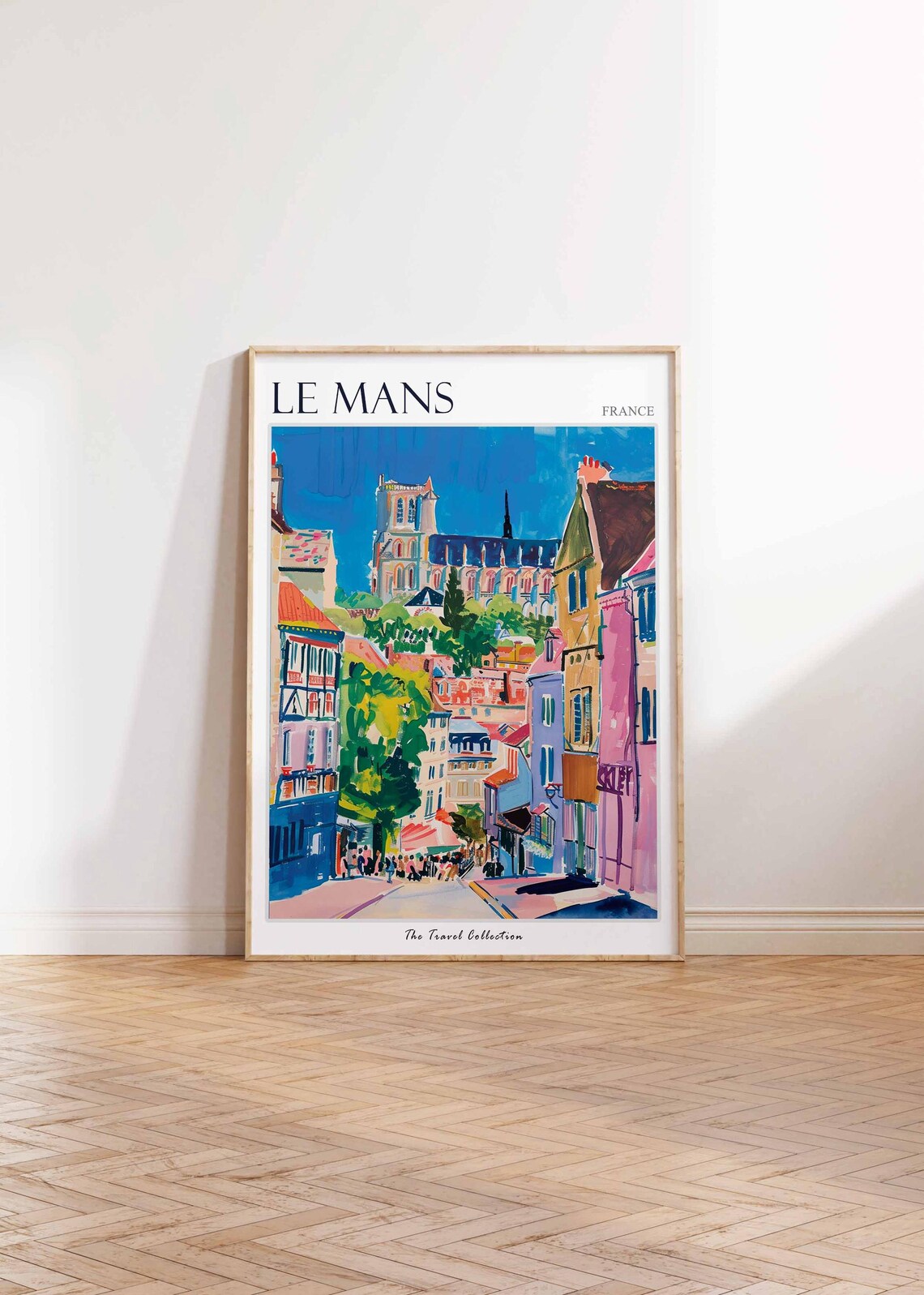 Le Mans France Colorful Cathedral Street Painted Travel Poster - Image 2