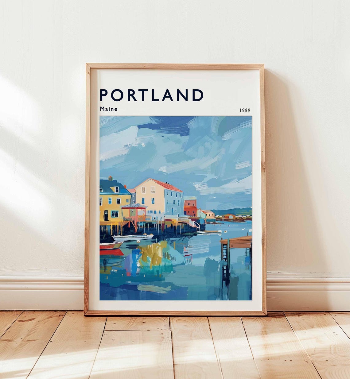 Portland Poster Maine Travel Print Usa New England Wall Art Coastal City Decor Portlandtravel Gift Cityscape