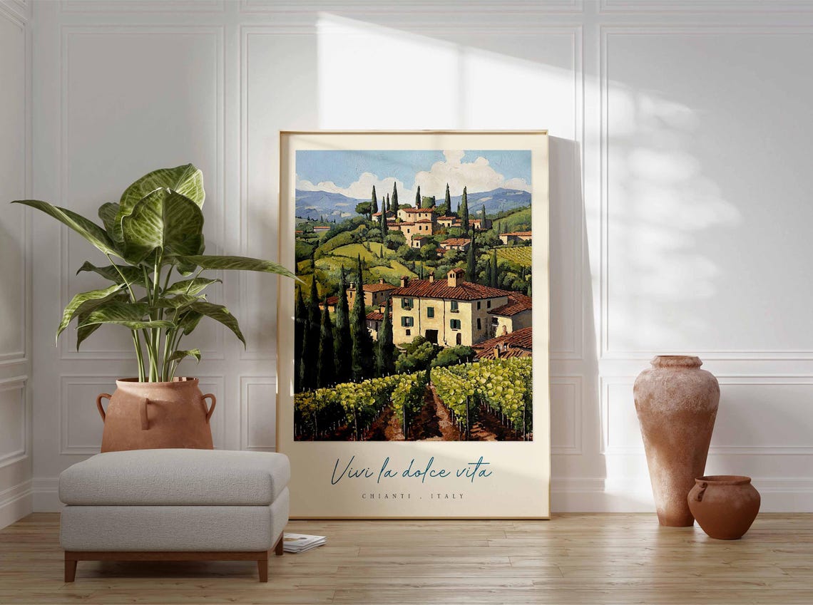 Chianti Poster Chianti Travel Print Chianti Travel Art Chianti Wall Art Italy Art Italy Travel Decor Italian Travel Gift - Image 3