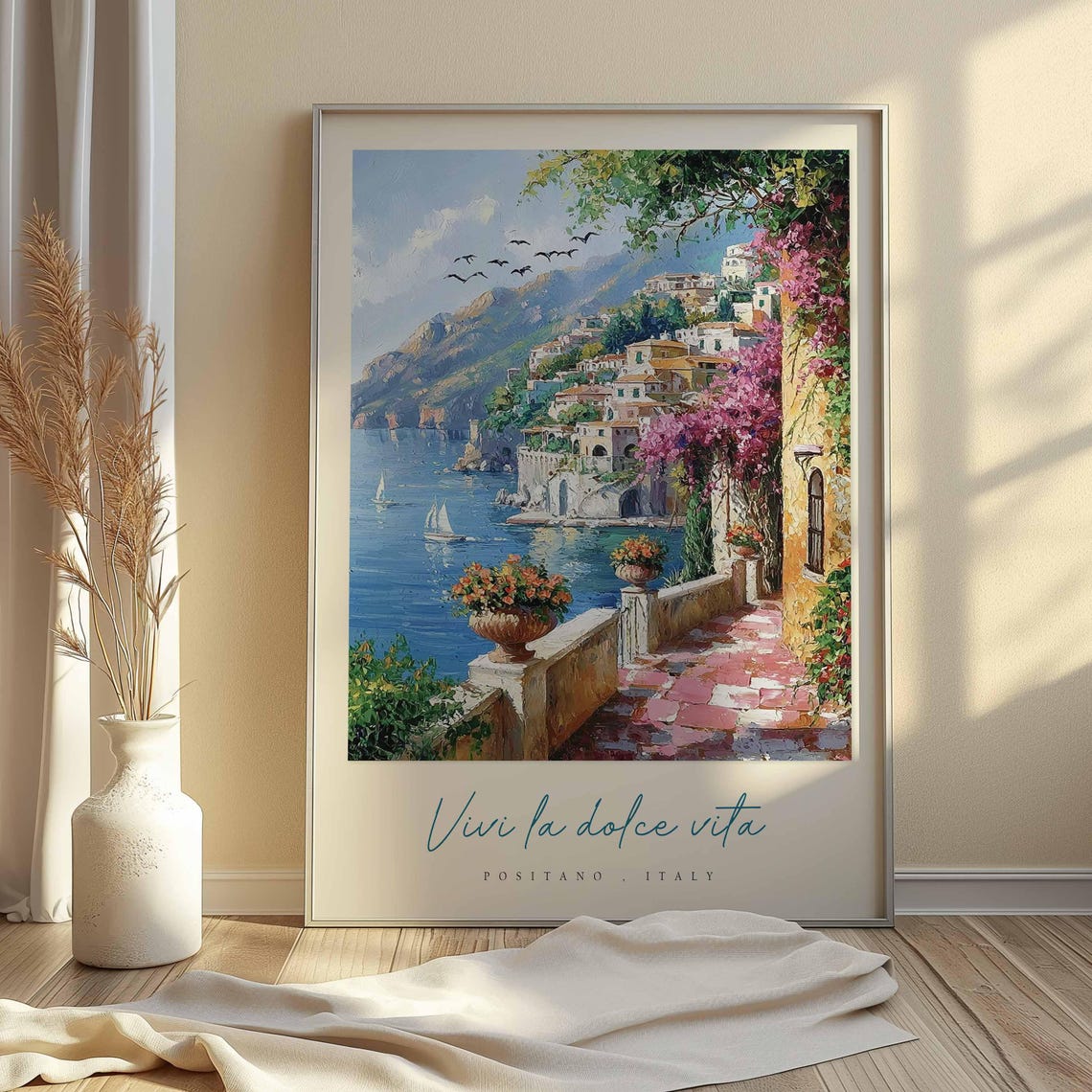 Positano Poster Italian Travel Print Positano Travel Art Positano Wall Art Italy Art Italy Travel Decor Italian Travel Gift - Image 2