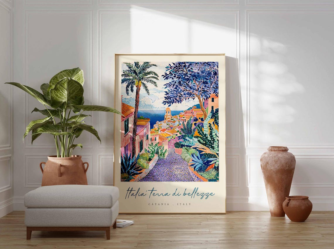 Catania Poster Catania Travel Print Catania Travel Art Catania Wall Art Italy Art Italy Travel Decor Italian Travel Gift - Image 3