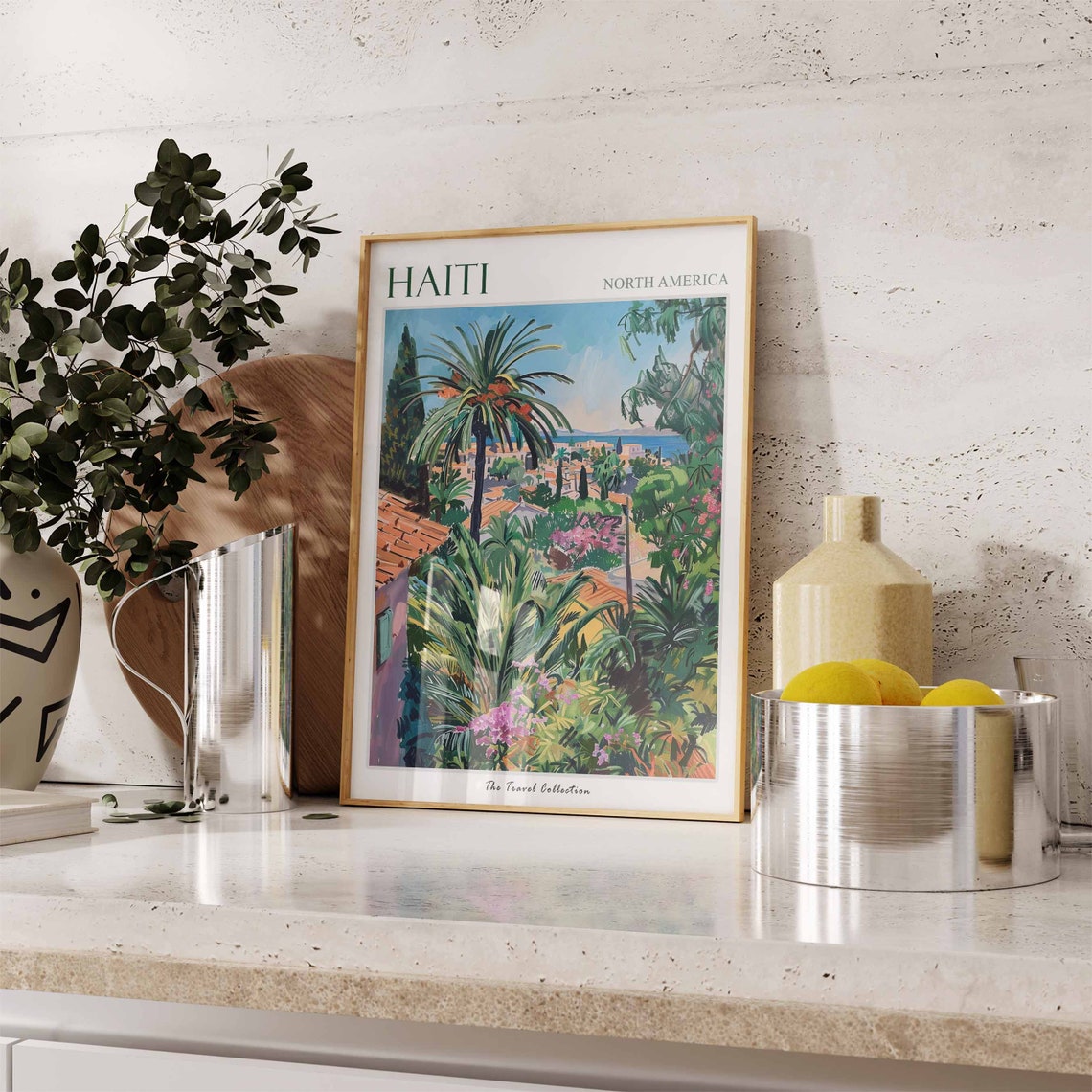 Haiti Poster Haiti Travel Print Tropical Decor Botanical Print Caribbean Travel Poster Haitian Decor Haiti Gift Haiti Travel Art - Image 3