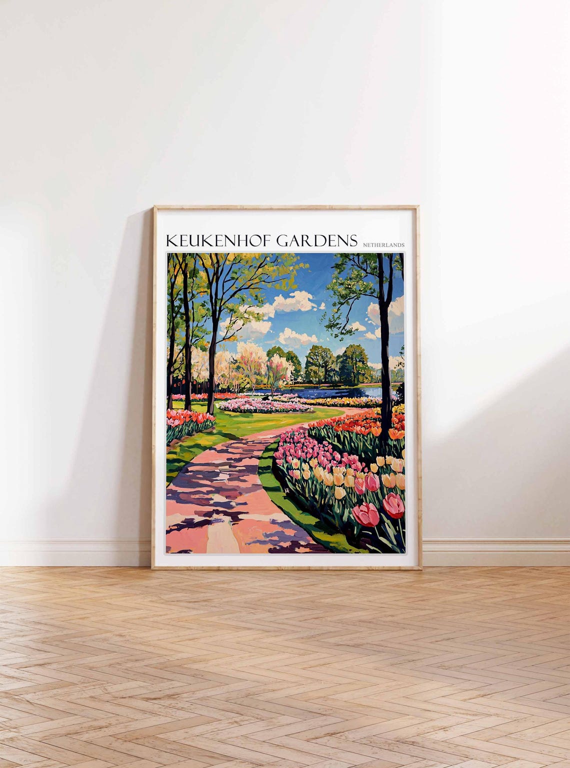 Keukenhof Gardens Netherlands Curved Tulip Path Blossom Poster - Image 3