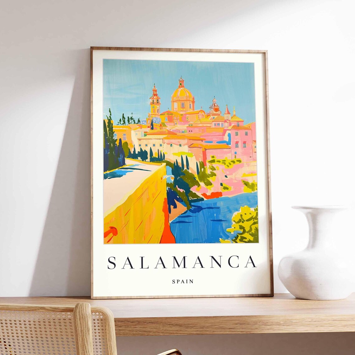 Salamanca Spain Golden Cathedral Dome Above the Old Town Poster