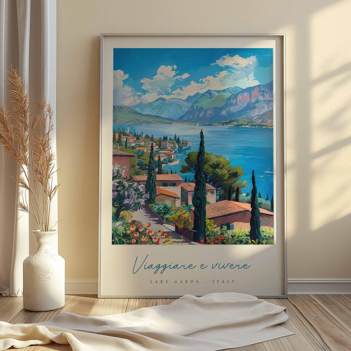 Lake Garda Poster Italian Travel Print Lake Garda Travel Art Lake Garda Wall Art Italy Art Italy Travel Decor Italian Travel Gift - Image 2
