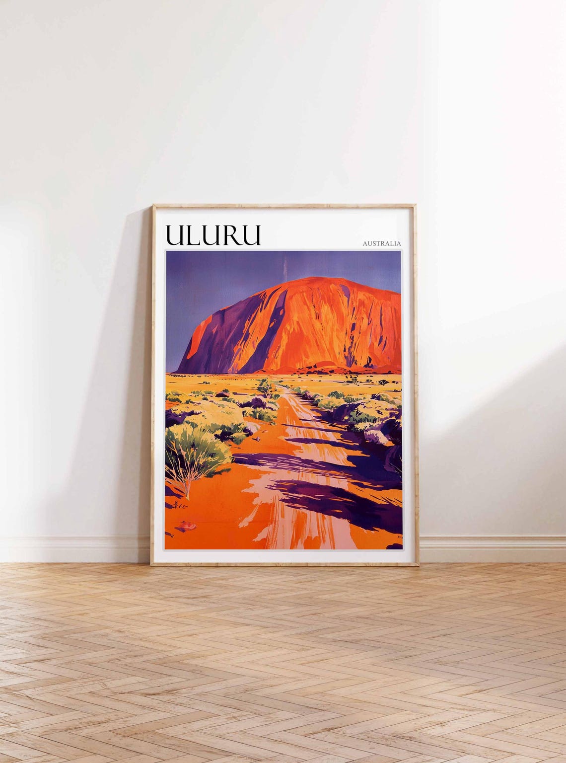 Uluru Australia Sunset Desert Road Warm Outback Landscape Art Poster - Image 2