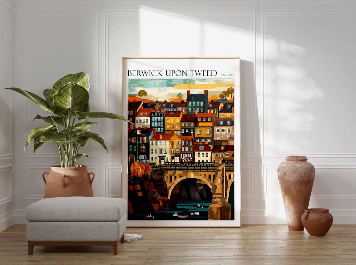 Berwick Upon Tweed Poster England Travel Poster Scotland Travel Poster Border Towns Poster Historic Town Poster Medieval Town Poster - Image 3
