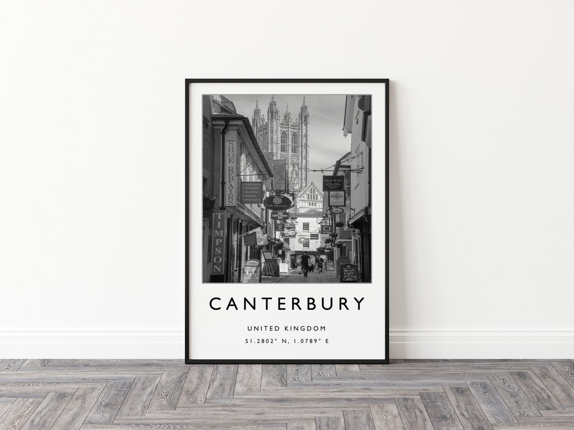 Canterbury Travel Print Canterbury England Travel Poster England Travel Print Travel Art Travel Poster Black And White Gift A2a3a4 - Image 2
