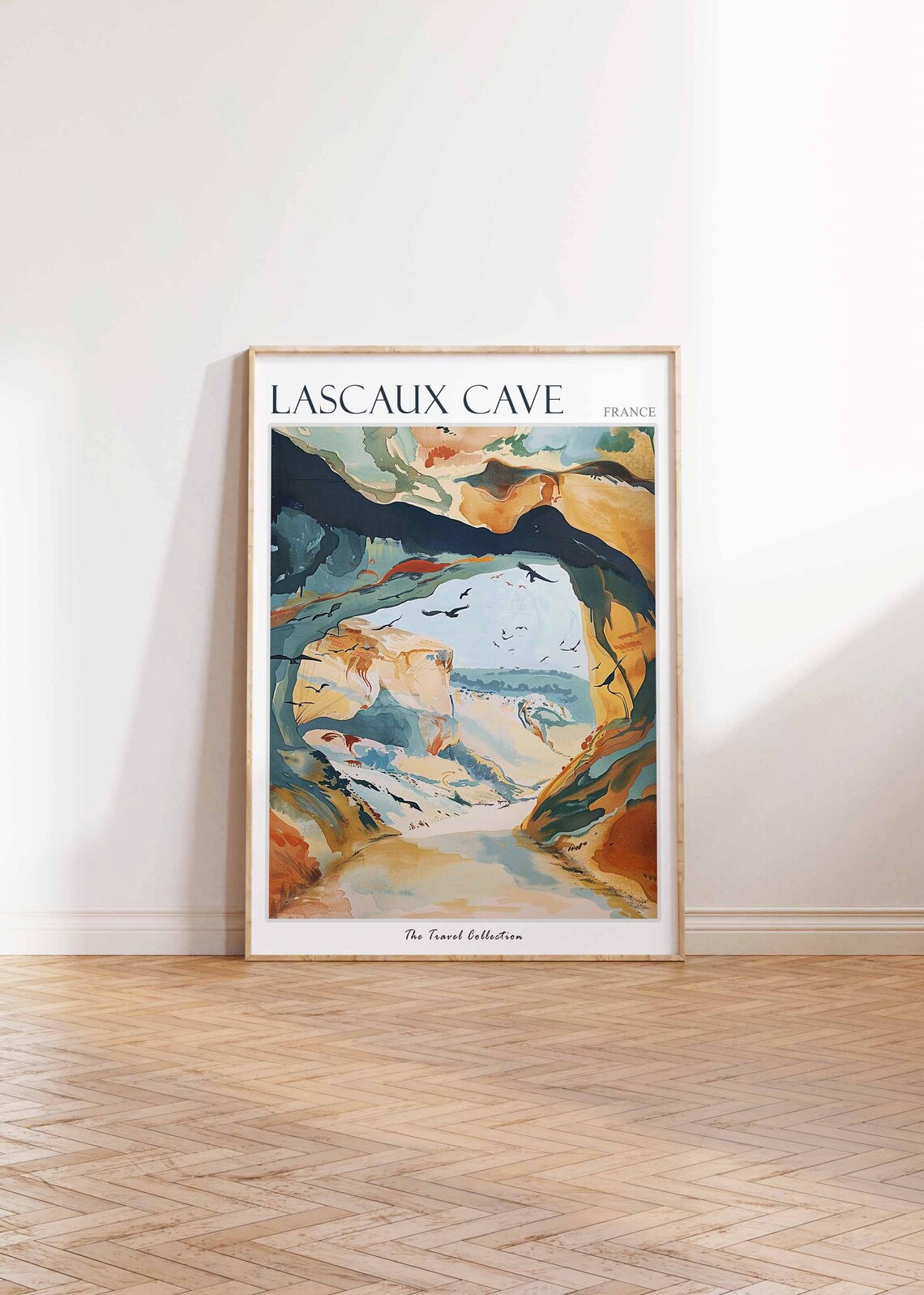 Lascaux Cave Abstract Watercolor Cave Art Birds France Poster - Image 2