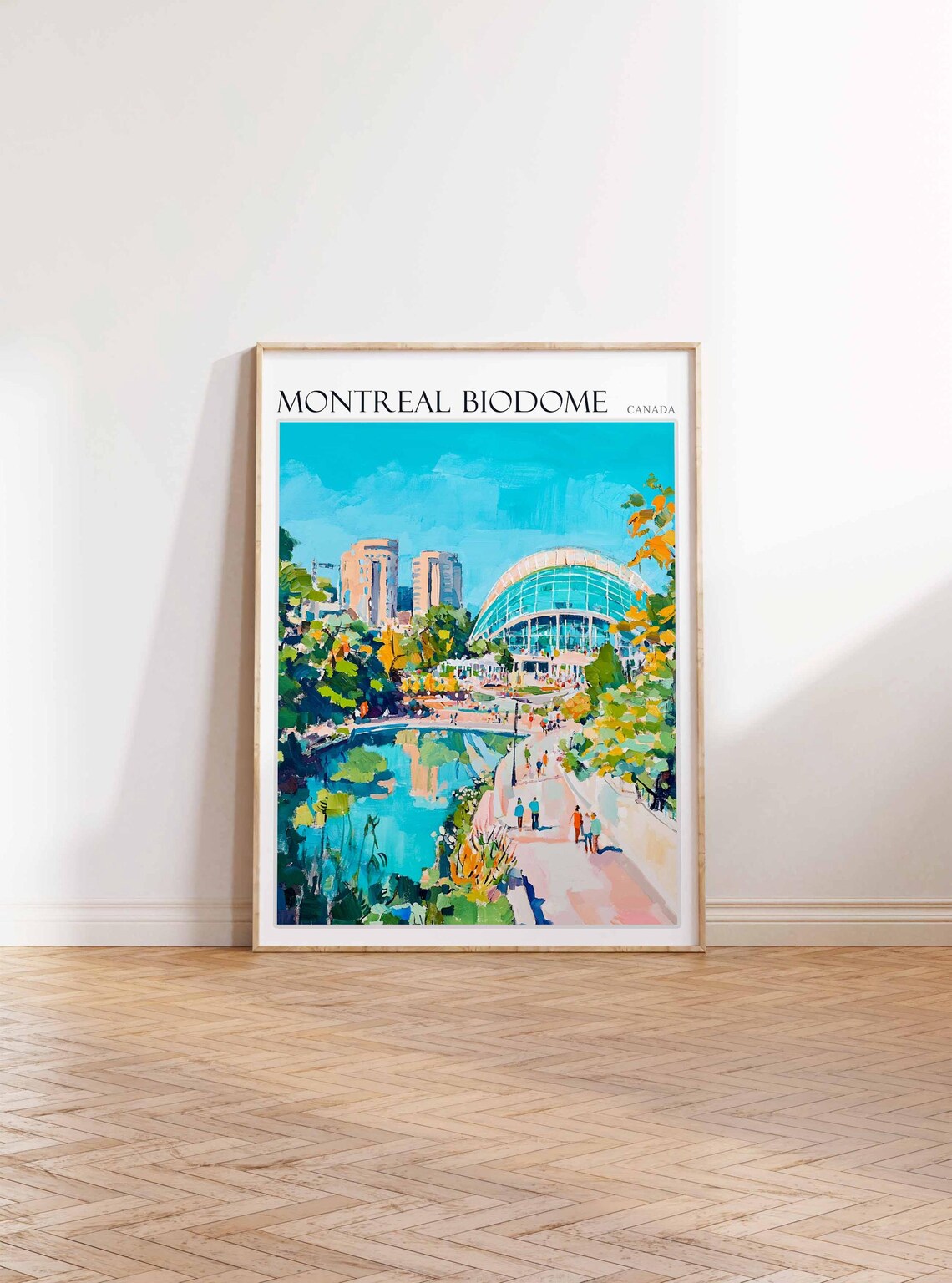 Montreal Biodome Canada Reflecting Pool and City Towers Travel Poster - Image 4