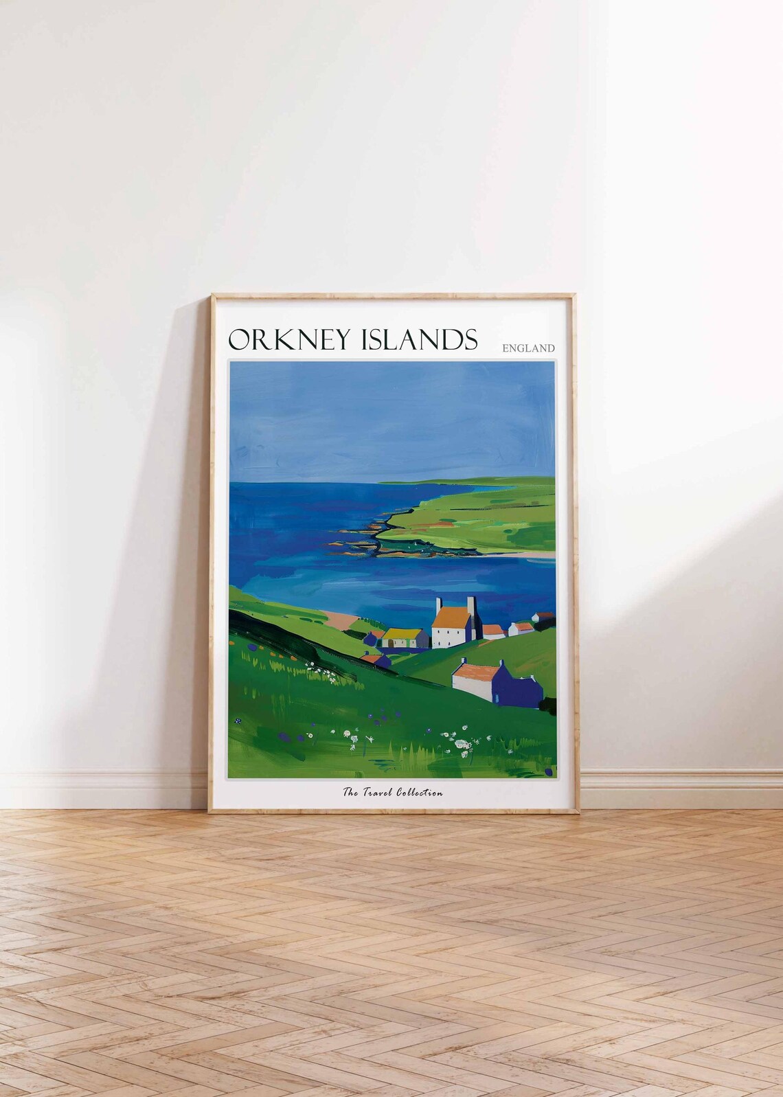 Orkney Islands Green Headland Cottage Coast Scene Travel Poster - Image 2