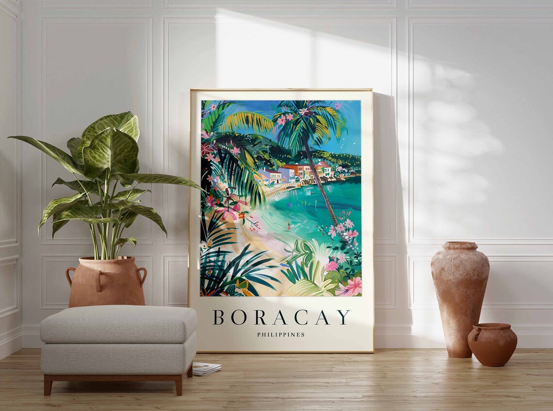 Boracay Poster Boracay Travel Print Philippines Wall Art Filipino Travel Print Tropical Decor Sea Print Boracay Travel Poster - Image 3