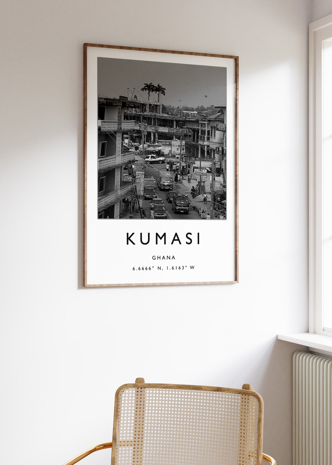 Kumasi Travel Poster, Ghanaian Black and White Art Print - Image 3