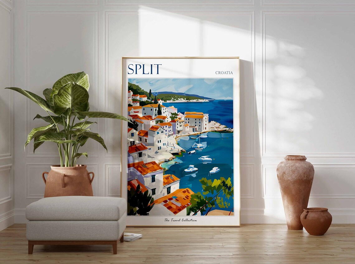 Split Poster Split Travel Print Tropical Decor Sea Wall Art Split Decor Croatia Travel Print Split Gift Split Travel Poster - Image 3